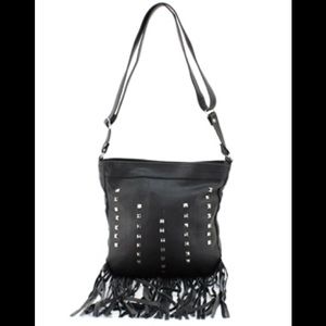 HIGH QUALITY LEATHER STUDDED FRINGE PURSE